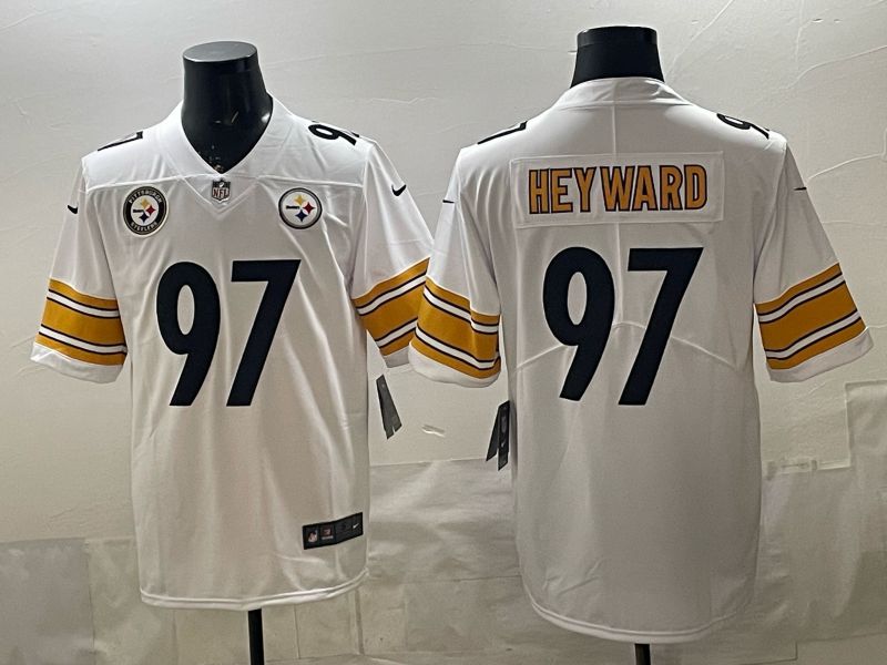 Men 2026 Pittsburgh Steelers #97 Heyward White 2th generations Nike Limited NFL Jersey style 02